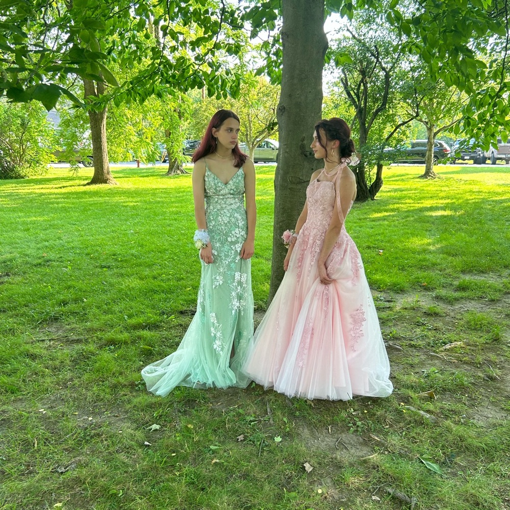 JVN by Jovani Mint and Pink Prom Dresses - Picture 4 of 7